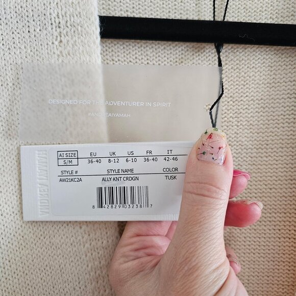 NWT | Andrea Iyamah Resortwear Ally Knit Long Cardigan in Cream S/M - Picture 6 of 12